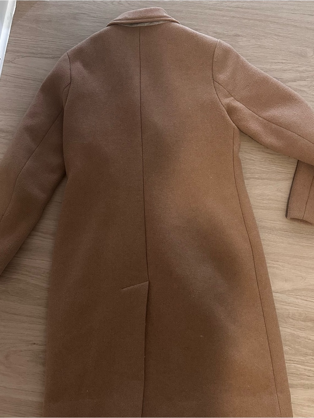 Abercrombie & Fitch Camel Wool-Blend Single-Breasted Trench Dad Coat - Picture 4 of 4